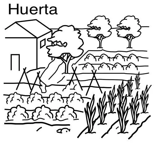 Huerto para colorear - Imagui