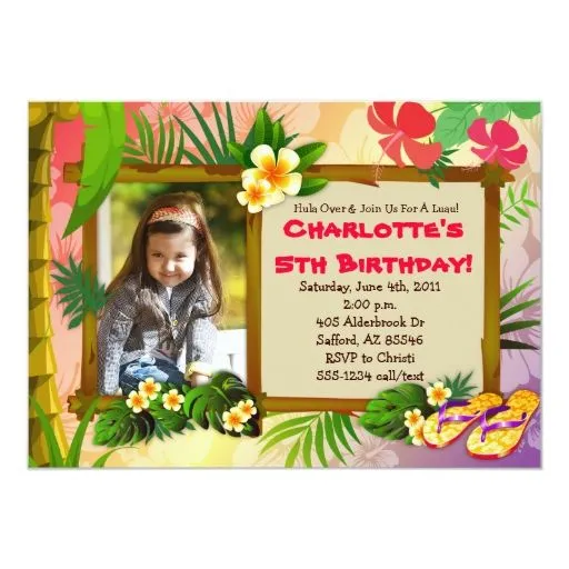Hula encima! Invitaciones tropicales hawaianas Invitación 5" X 7 ... Hula encima! Invitaciones tropicales hawaianas Invitación 5" X 7 ...