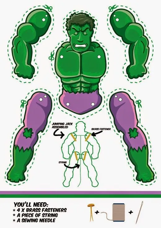 Hulk movible para Imprimir Gratis. | Ideas y material gratis para ... Hulk movible para Imprimir Gratis. | Ideas y material gratis para ...
