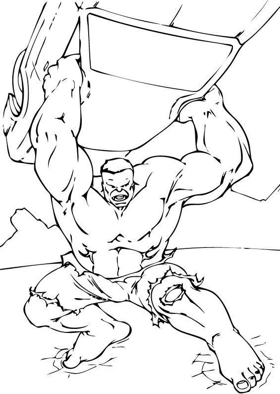 Hulk en plena acción - Hulk para colorear Hulk en plena acción - Hulk para colorear