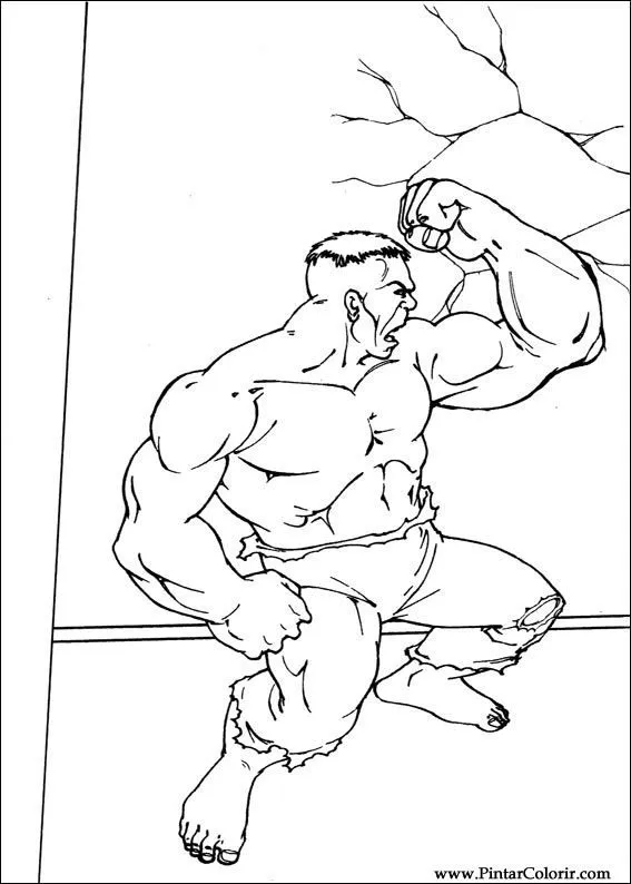 hulk to paint and print Colouring Pages (page 2)