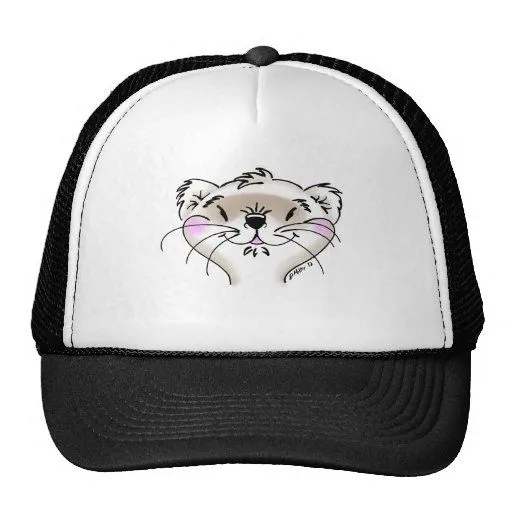 Cara cómica linda del hurón gorra de Zazzle.