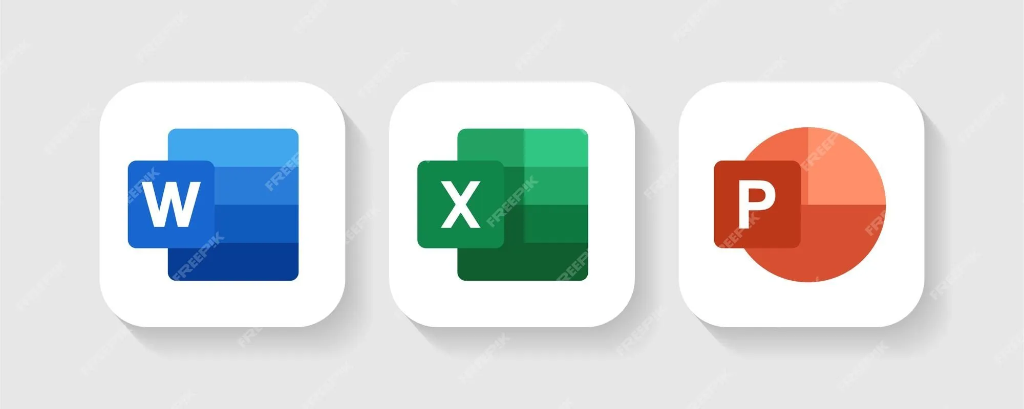 Icono de aplicaciones móviles de microsoft word, excel y power point | Vector Premium Icono de aplicaciones móviles de microsoft word, excel y power point | Vector Premium