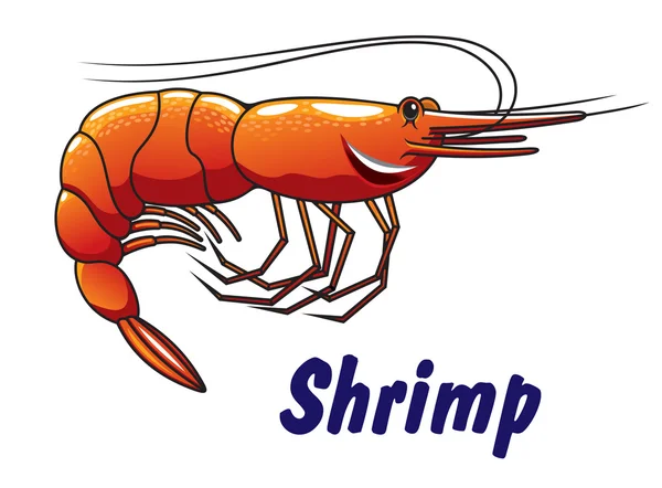 Icono de camarones de dibujos animados o emblema — Vector stock ... Icono de camarones de dibujos animados o emblema — Vector stock ...