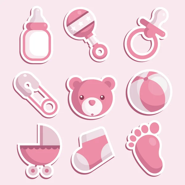iconos de la ducha de bebé rosa — Vector stock © Mictoon #7782427 iconos de la ducha de bebé rosa — Vector stock © Mictoon #7782427
