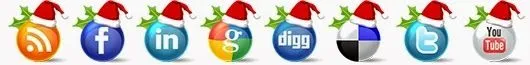 Iconos sociales estilo navidad