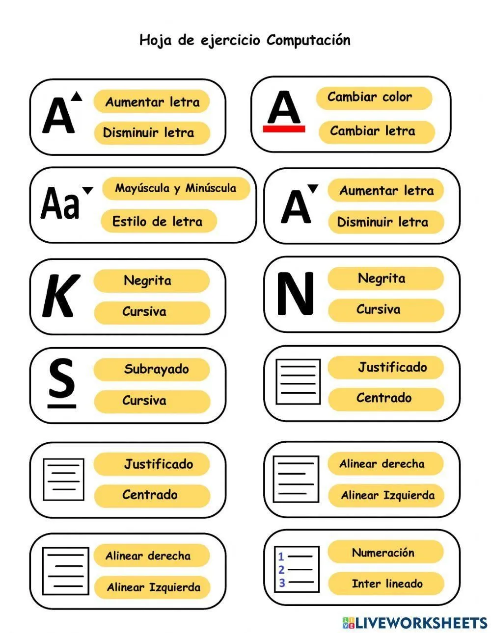 Iconos de Word online worksheet | Live Worksheets Iconos de Word online worksheet | Live Worksheets