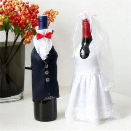 Idea para decorar botellas en la boda