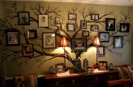 Una idea muy familiar para decorar una pared. Crear un árbol ... Una idea muy familiar para decorar una pared. Crear un árbol ...