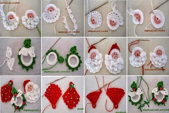 Ideas de adornos navideños para tejer al crochet / patrones y paso ... Ideas de adornos navideños para tejer al crochet / patrones y paso ...