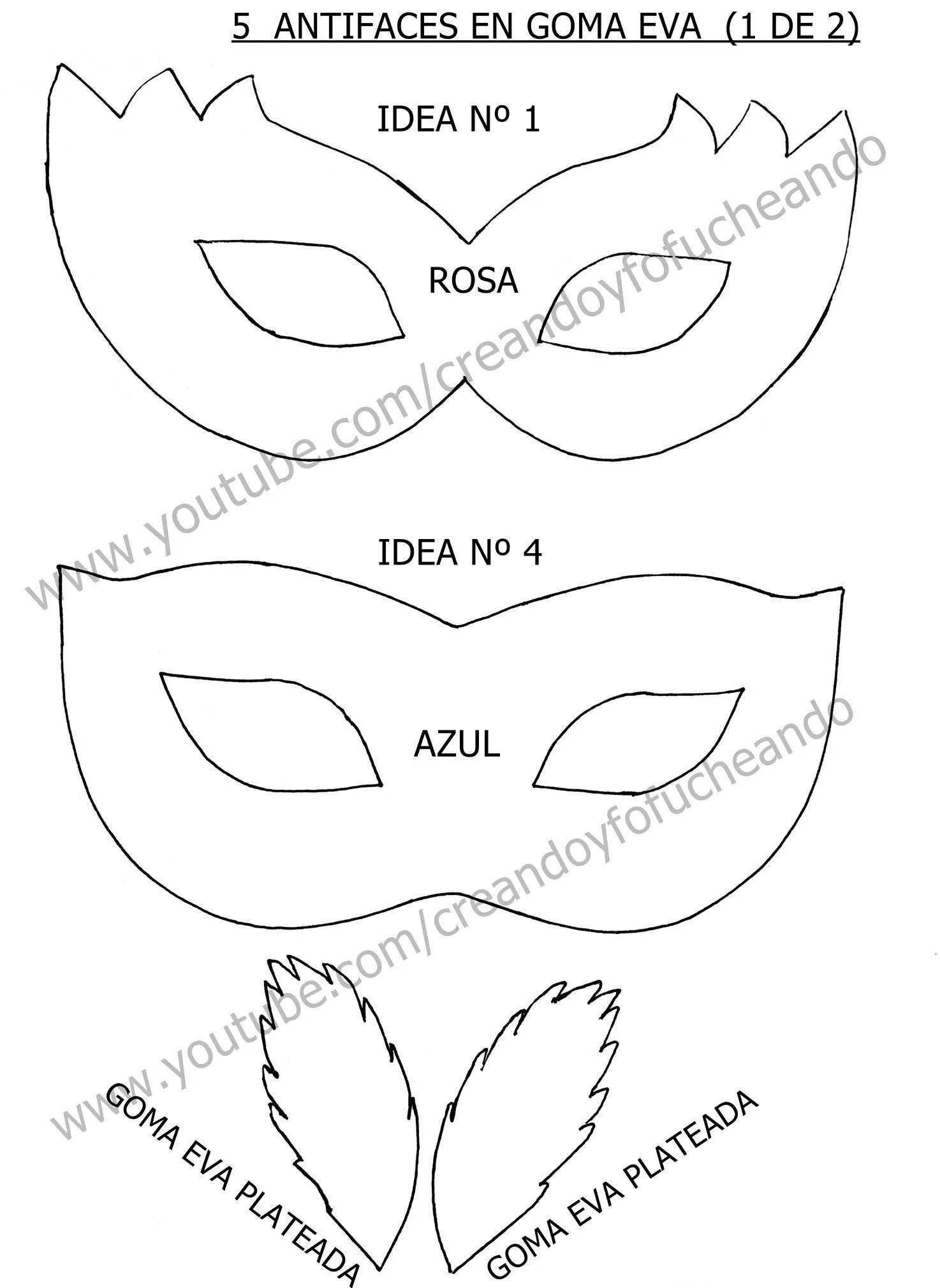 5 Ideas de Antifaces en Goma eva para Disfraces y Carnavales | Creando y Fofucheando 5 Ideas de Antifaces en Goma eva para Disfraces y Carnavales | Creando y Fofucheando
