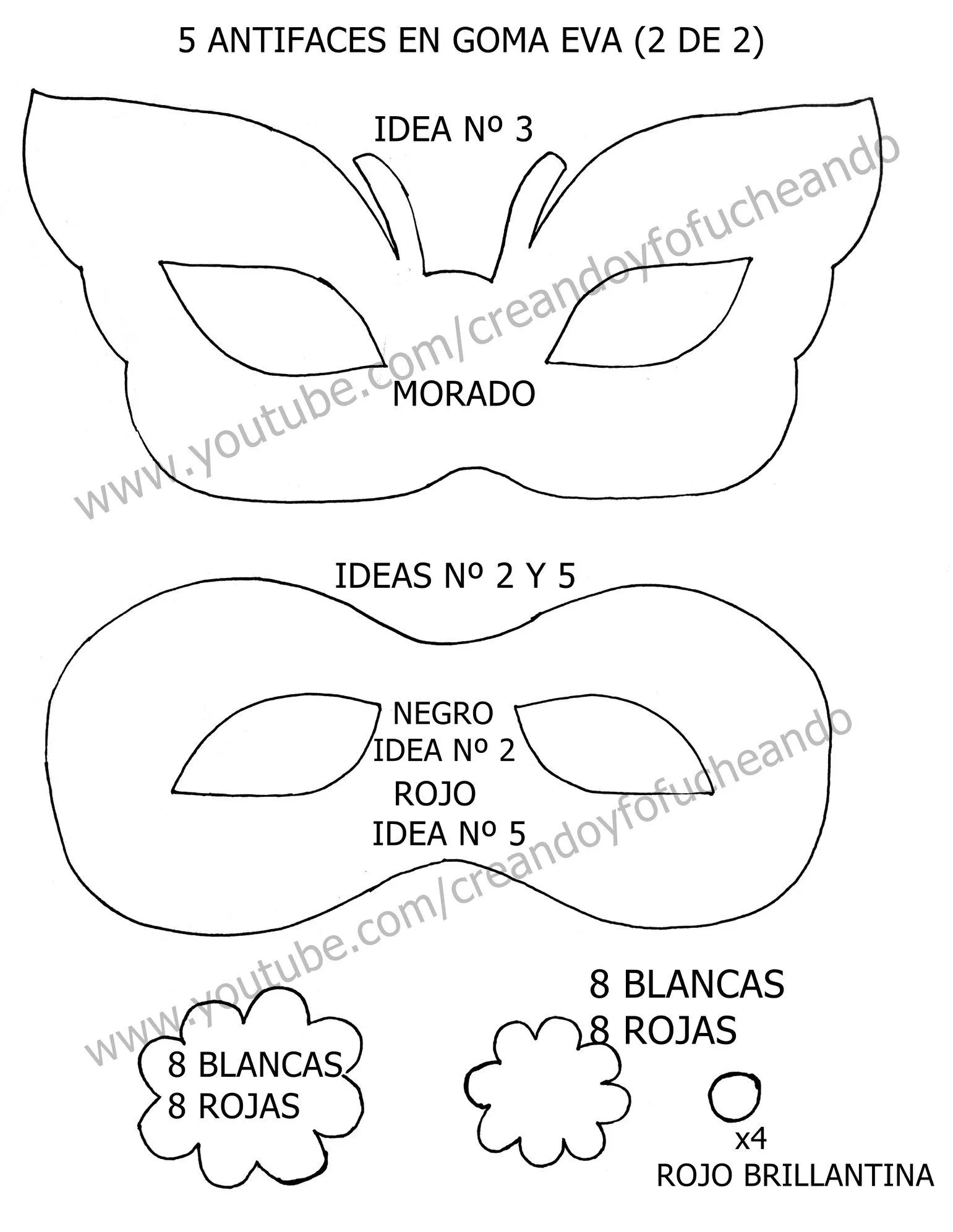 5 Ideas de Antifaces en Goma eva para Disfraces y Carnavales | Creando y Fofucheando 5 Ideas de Antifaces en Goma eva para Disfraces y Carnavales | Creando y Fofucheando