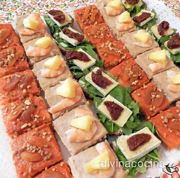 ideas para canapés fríos y calientes