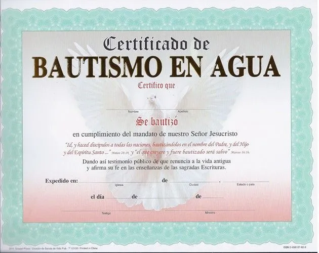 8 ideas de Certificado de bautismo | bautismo, bautismo cristiano, bautismo  en agua