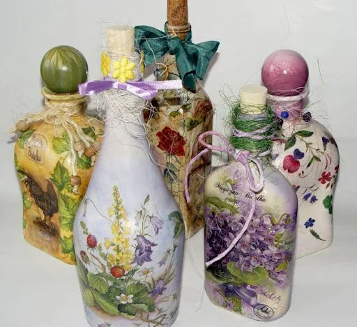 Ideas Country y algo más...: Botellas decoradas con decoupage