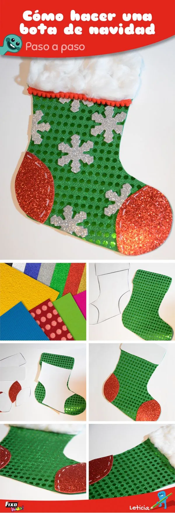 2 Ideas de decoración navideña: Papá Noel y bota de navidad | Fixo Kids