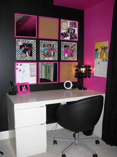 Fotos habitaciones juveniles en negro y fucsia | Decoideas.Net Fotos habitaciones juveniles en negro y fucsia | Decoideas.Net