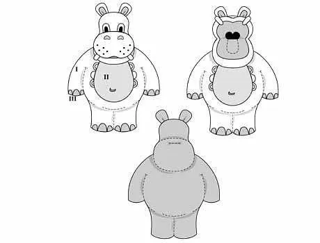 Ideas para el hogar: Alfombra infantil Hipopotamo costura y molde