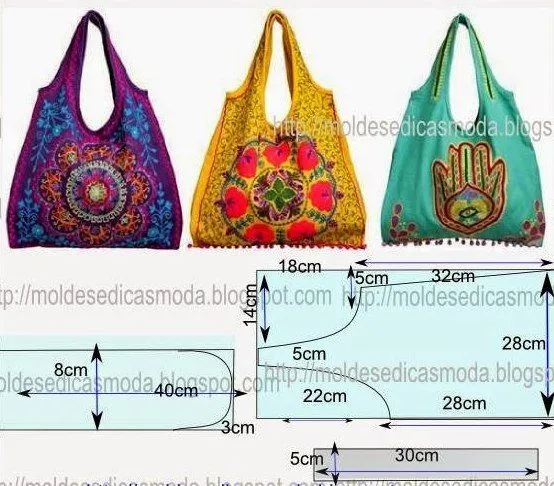 Ideas para el hogar: Bolsos costuras moldes gratis