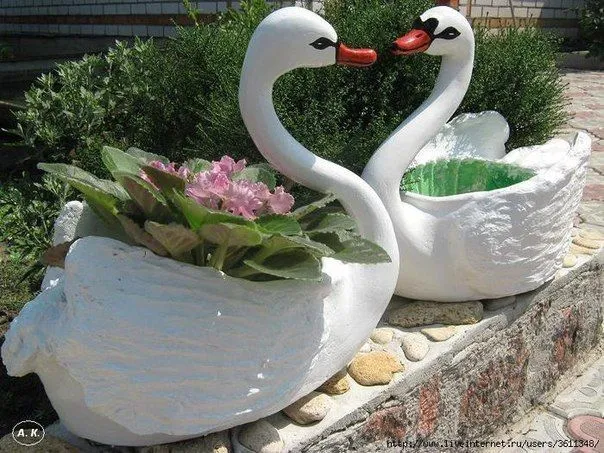 Ideas para el hogar: Maceta cisne de la web paso a paso Ideas para el hogar: Maceta cisne de la web paso a paso