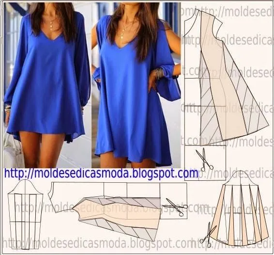 Ideas para el hogar: Túnica molde de costura Ideas para el hogar: Túnica molde de costura