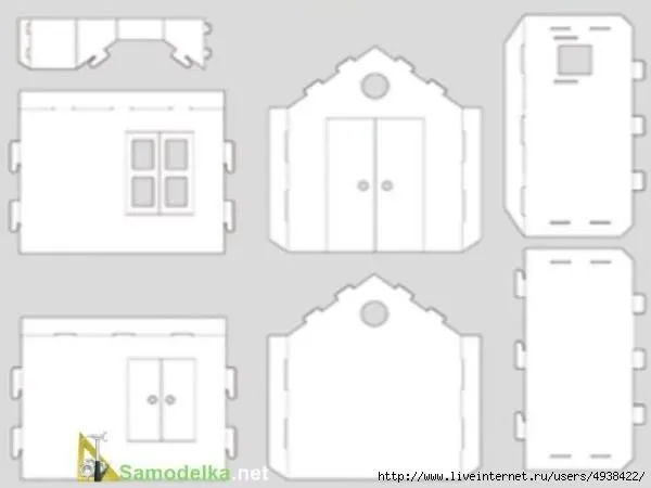 Ideas para el hogar: Molde para realizar casa de muñecas de cartón Ideas para el hogar: Molde para realizar casa de muñecas de cartón