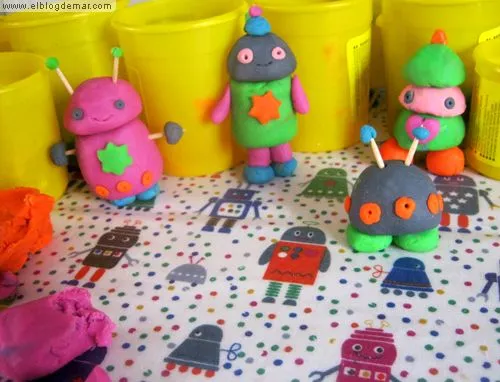 Ideas para jugar con plastilina: Robots