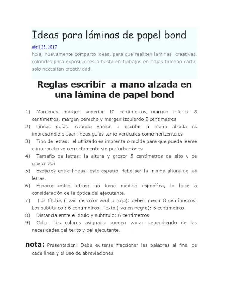 Ideas para Láminas de Papel Bond | PDF | Color | Papel Ideas para Láminas de Papel Bond | PDF | Color | Papel