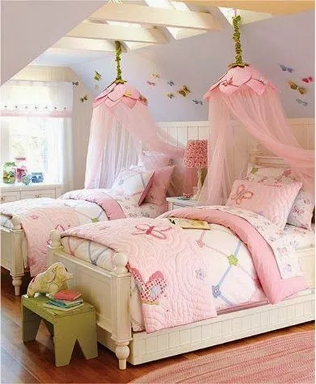 Ideas de Recámaras Gemelas para Niñas | Decoración Dormitorios y ...