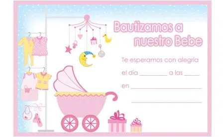 Tarjetas invitación de Bautizo para imprimir Gratis | Kit De ...