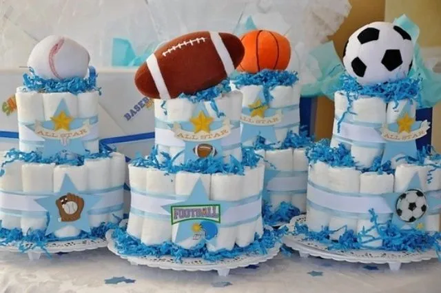 Ideas de tartas de pañales para Baby Shower de niño | Manualidades ...