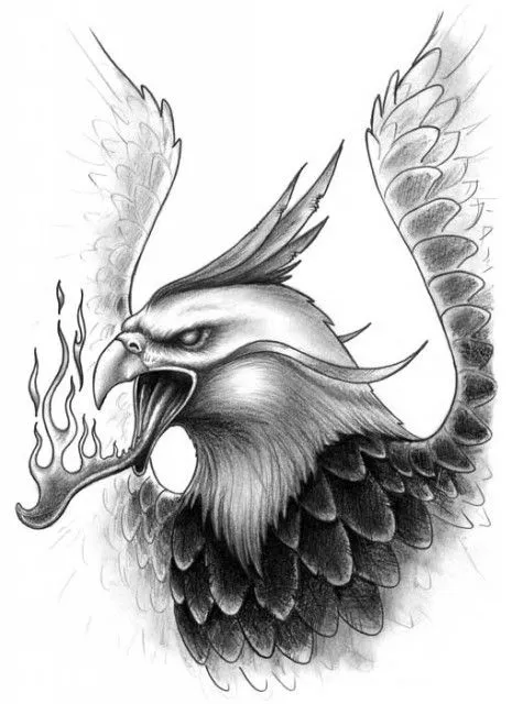 Ideas para tu tattoo: Águila echando fuego por la boca