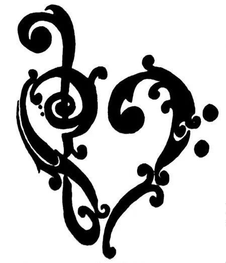 Ideas para tu tattoo: Clave de sol y de fa al revés Ideas para tu tattoo: Clave de sol y de fa al revés