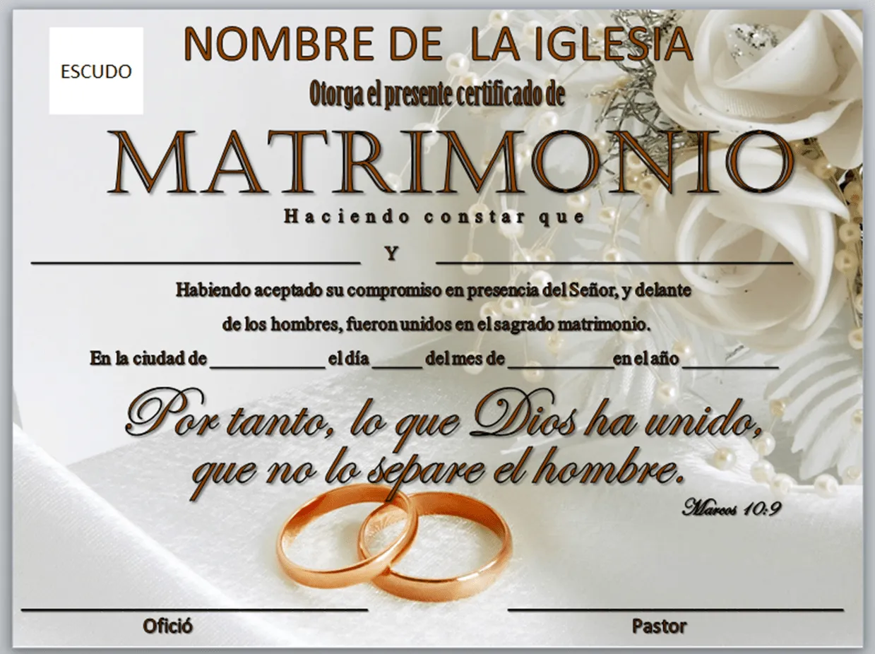 IGLESIA MAR ABIERTO: CERTIFICADOS DE MATRIMONIO PARA DESCARGAR GRATIS