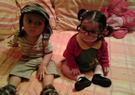 Están iguales! Mirá al mini Chavo y a la mini Chilindrina