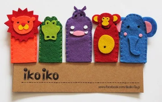 IKO Títeres de dedo Animales de la Selva Set de 5 por IkoIkoToys IKO Títeres de dedo Animales de la Selva Set de 5 por IkoIkoToys