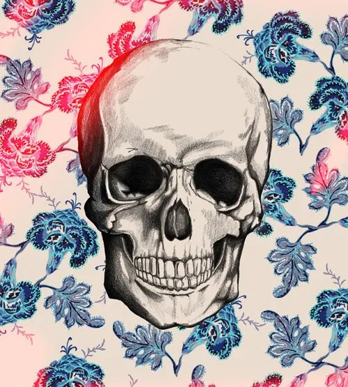 Illustration Cool hipster indie draw blue wallpaper skull desenho ... Illustration Cool hipster indie draw blue wallpaper skull desenho ...