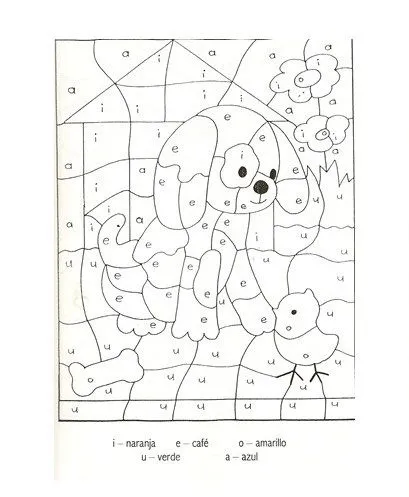Ilumina los dibujos con las vocales | Material Educativo