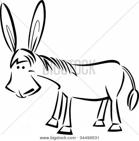 Ilustração dos desenhos animados de burro para colorir Bancos de ... Ilustração dos desenhos animados de burro para colorir Bancos de ...