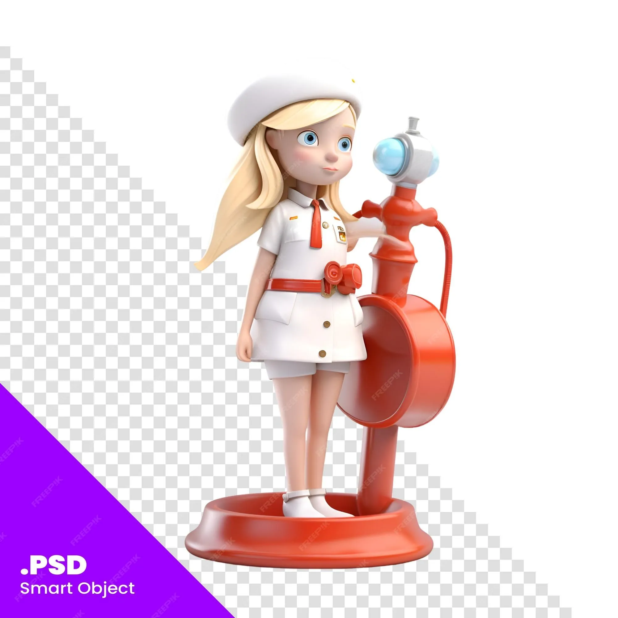Ilustración 3d de una chica marinera de dibujos animados con una plantilla psd de boca de incendios | Archivo PSD Premium Ilustración 3d de una chica marinera de dibujos animados con una plantilla psd de boca de incendios | Archivo PSD Premium