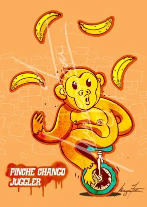 Ilustracion ANG-FU: un adelanto de malabares + caricaturas