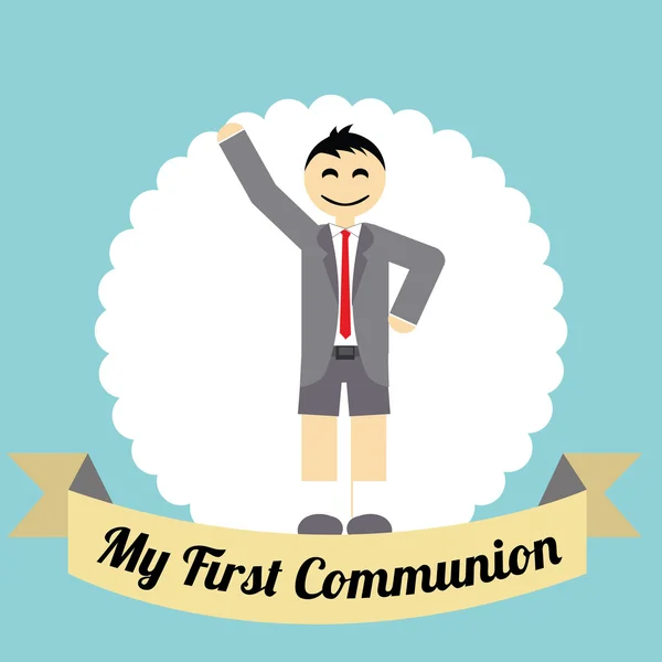 Mi primera ilustración comunión sobre fondo azul — Vector stock ... Mi primera ilustración comunión sobre fondo azul — Vector stock ...