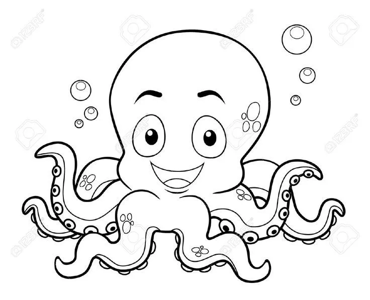 Ilustración de dibujos animados Coloring Book. El Pulpo. Para ... Ilustración de dibujos animados Coloring Book. El Pulpo. Para ...