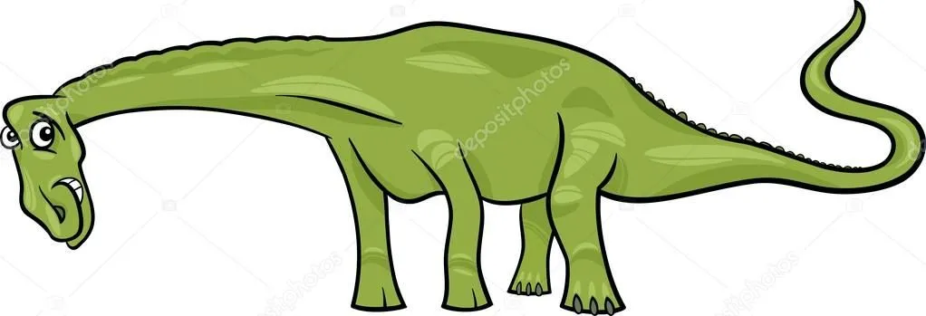 Ilustración de dibujos animados de dinosaurio diplodocus — Vector ...