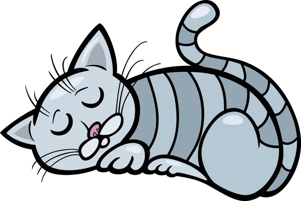 Ilustración de dibujos animados de gato durmiendo — Vector stock ... Ilustración de dibujos animados de gato durmiendo — Vector stock ...