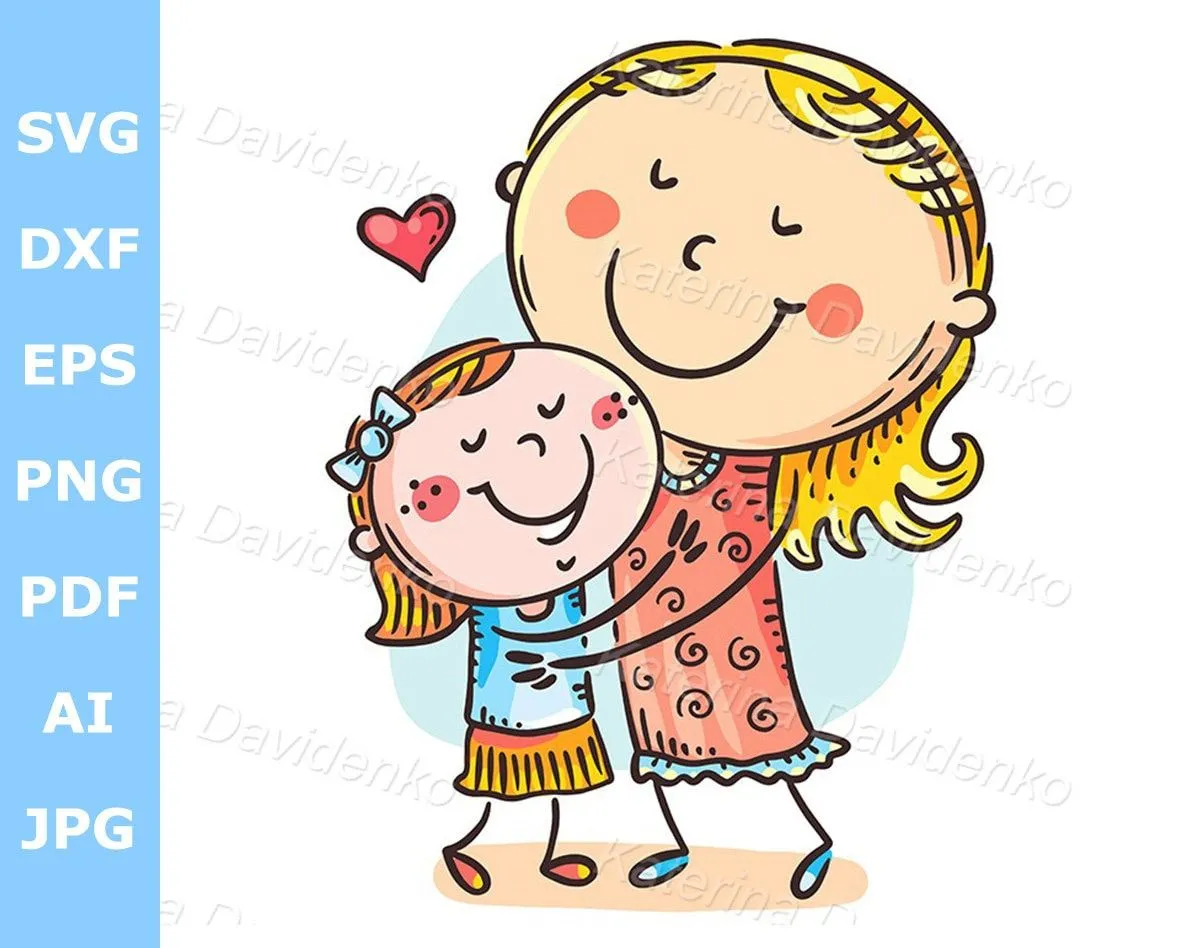 Ilustración de dibujos animados de mamá abraza a la hija imágenes prediseñadas de la familia Doodle madre abrazando al niño - Etsy México Ilustración de dibujos animados de mamá abraza a la hija imágenes prediseñadas de la familia Doodle madre abrazando al niño - Etsy México