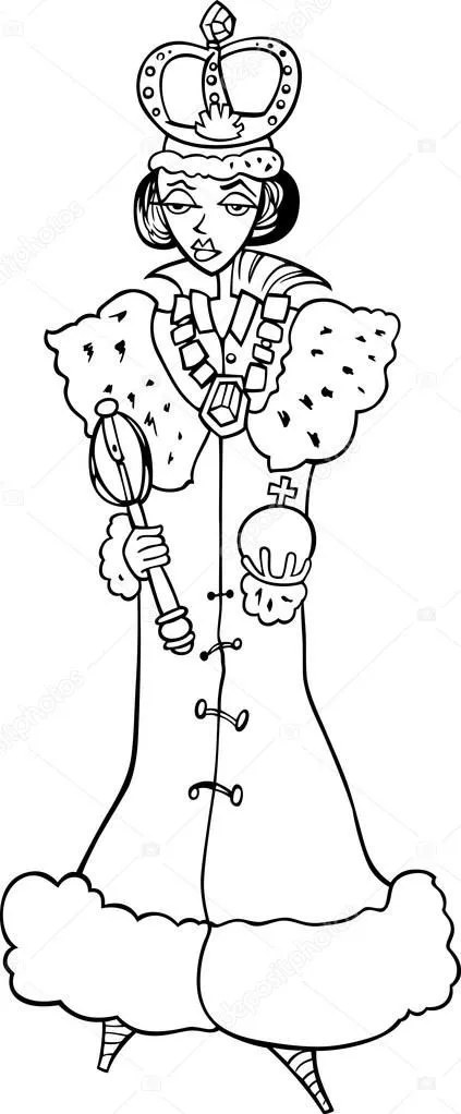 Ilustración de dibujos animados de mujer reina — Vector stock ... Ilustración de dibujos animados de mujer reina — Vector stock ...