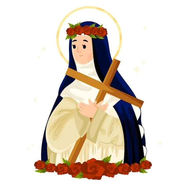 Ilustración de dibujos animados santa rosa de lima | Vector Gratis Ilustración de dibujos animados santa rosa de lima | Vector Gratis