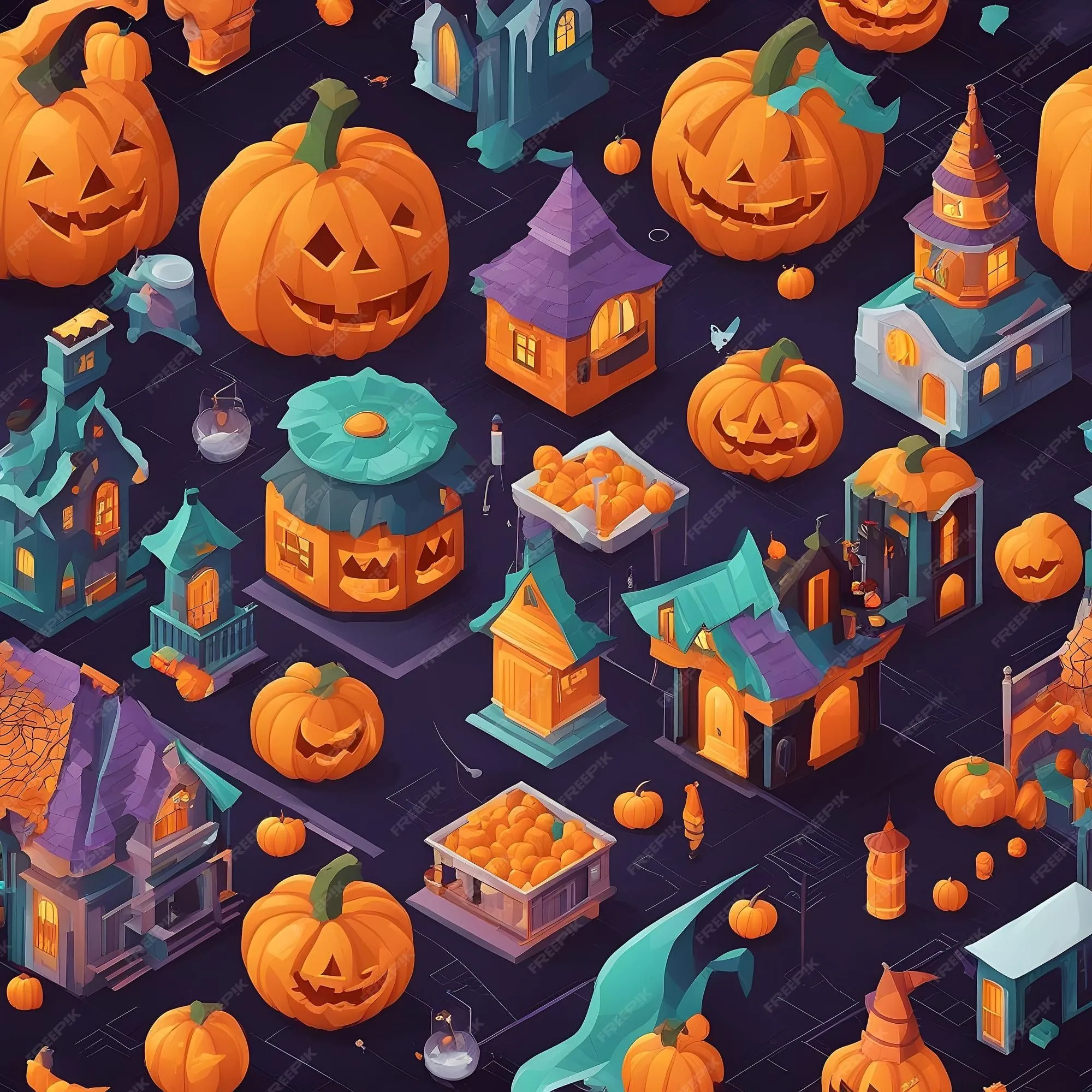Ilustración de halloween en movimiento pixel | Foto Premium Ilustración de halloween en movimiento pixel | Foto Premium