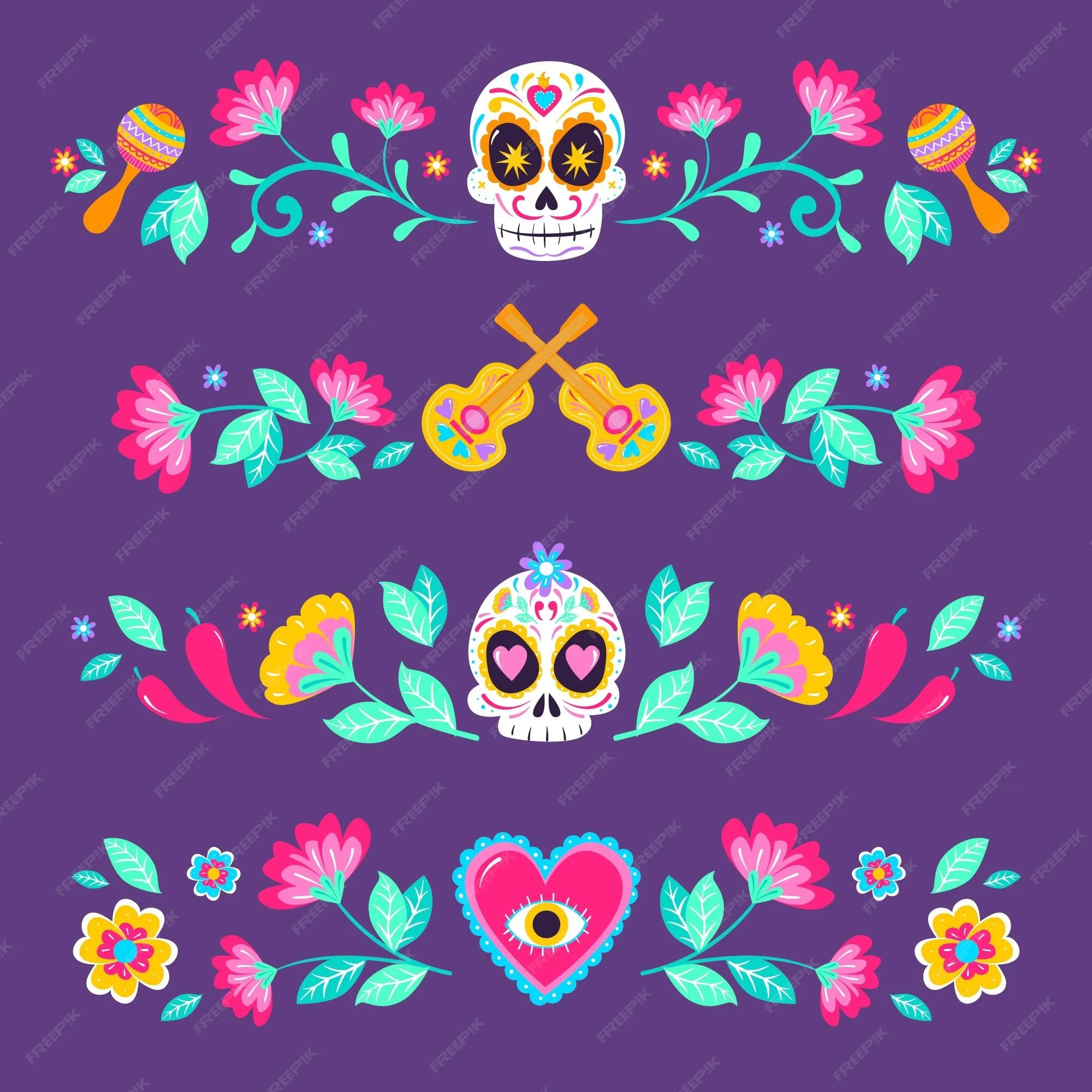 Ilustración de marco de dia de muertos | Vector Gratis Ilustración de marco de dia de muertos | Vector Gratis